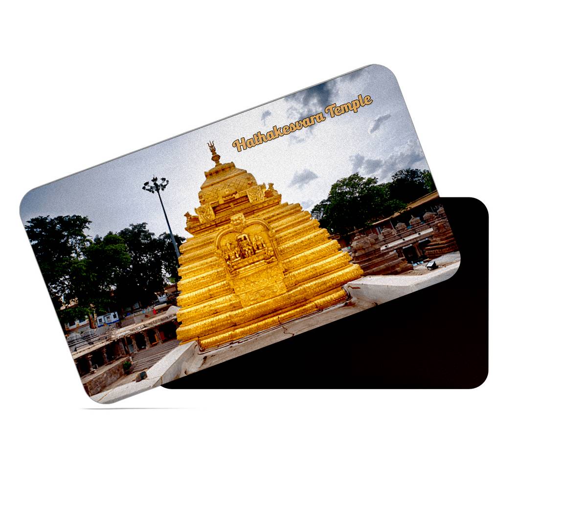dhcrafts Multicolor Andhra Pradesh hathakesvara Temple Design Rectangular Rubber Matte Finish Fridge Magnet / Magnetic Card Pack of 1 (8.6cm x 5.4cm)
