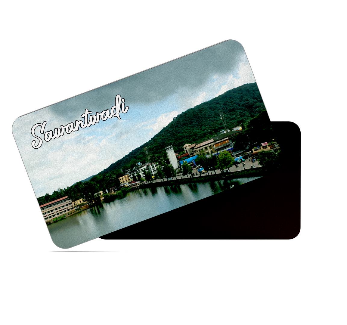 dhcrafts Multicolor Maharashtra Sawantwadi Design Rectangular Rubber Matte Finish Fridge Magnet / Magnetic Card Pack of 1 (8.6cm x 5.4cm)