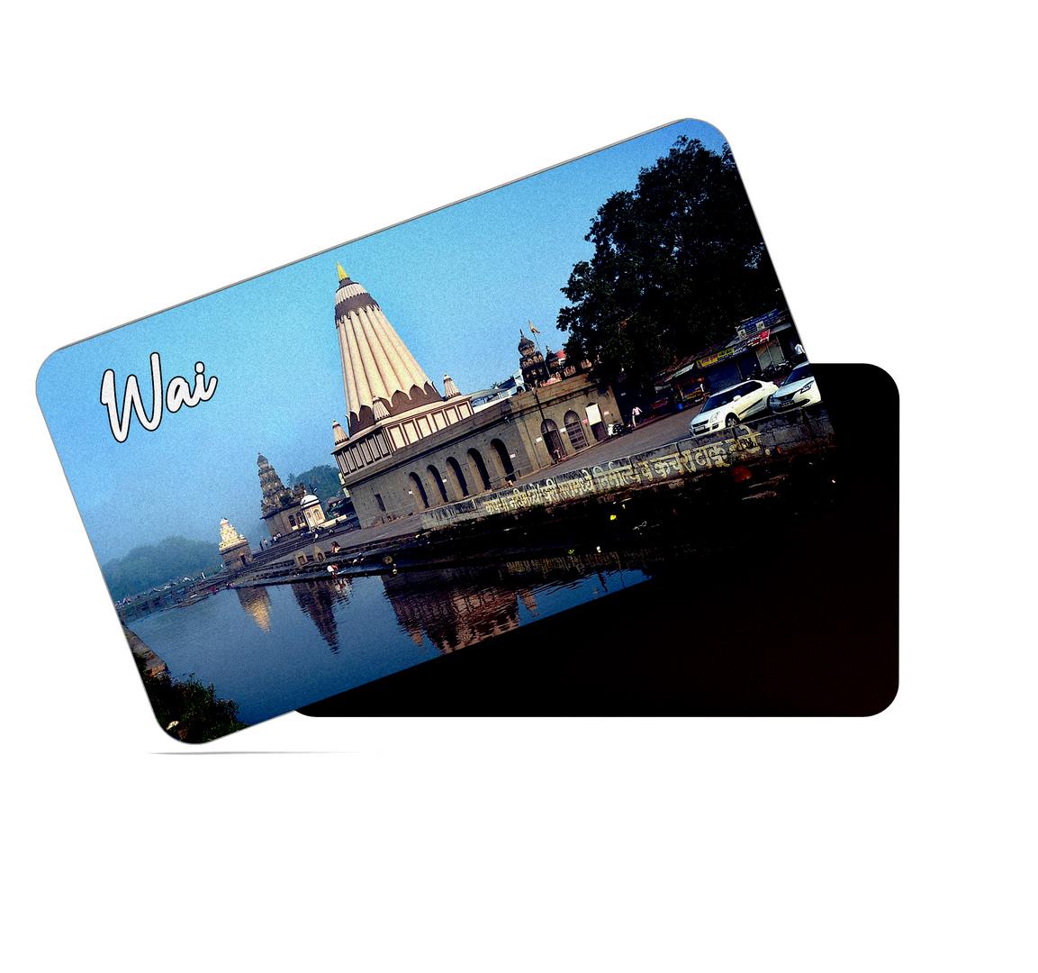 dhcrafts Multicolor Maharashtra Wai Design Rectangular Rubber Matte Finish Fridge Magnet / Magnetic Card Pack of 1 (8.6cm x 5.4cm)