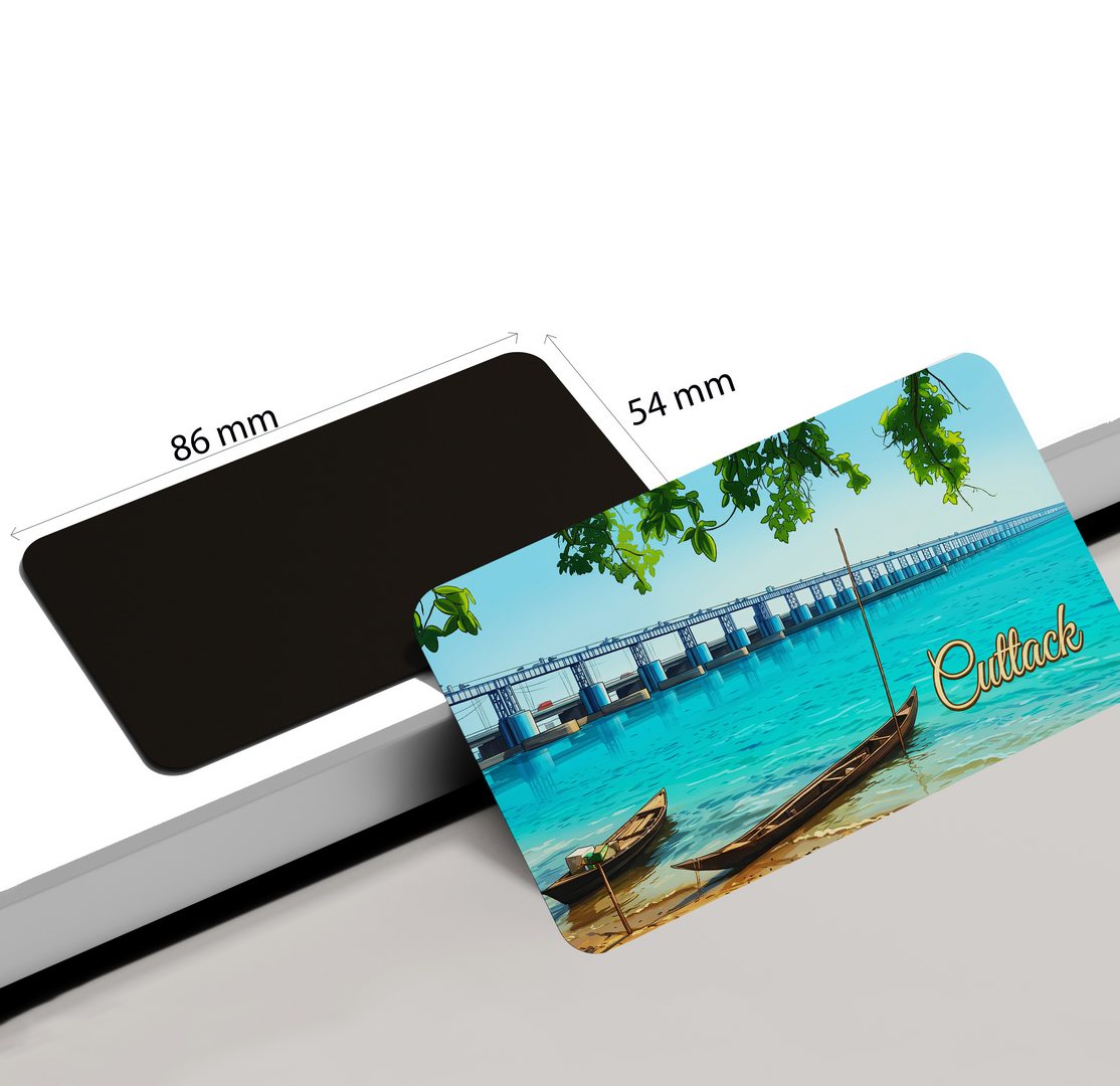 dhcrafts Multicolor Odisha Cuttack Design Rectangular Fridge Magnet Pack of 1 (8.6cm x 5.4cm)