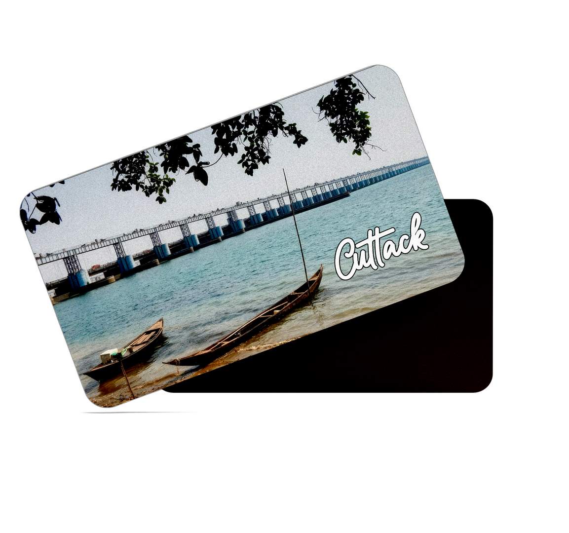 dhcrafts Multicolor Odisha Cuttack Design Rectangular Rubber Matte Finish Fridge Magnet / Magnetic Card Pack of 1 (8.6cm x 5.4cm)