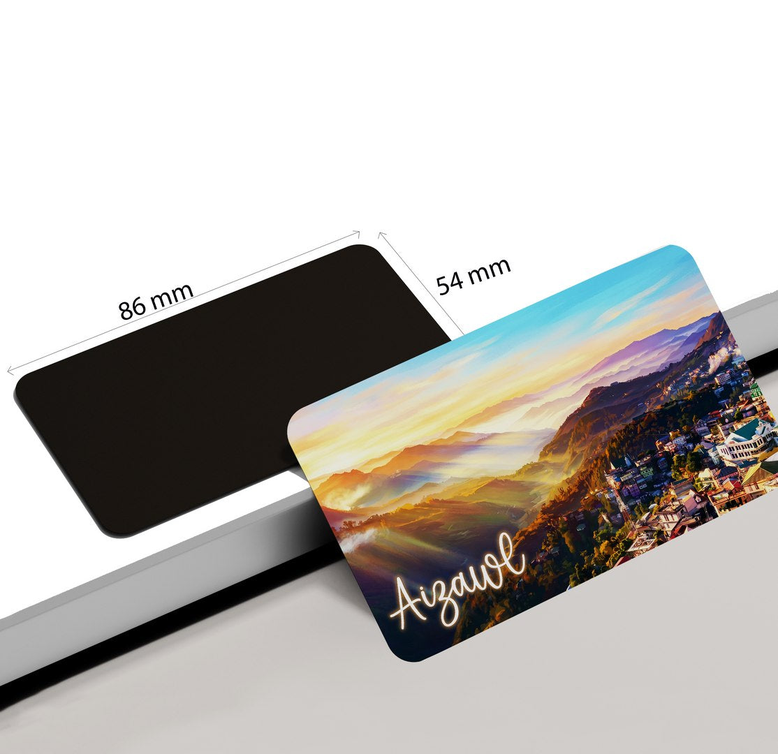 dhcrafts Multicolor Mizoram Aizawl Design Rectangular Fridge Magnet Pack of 1 (8.6cm x 5.4cm)