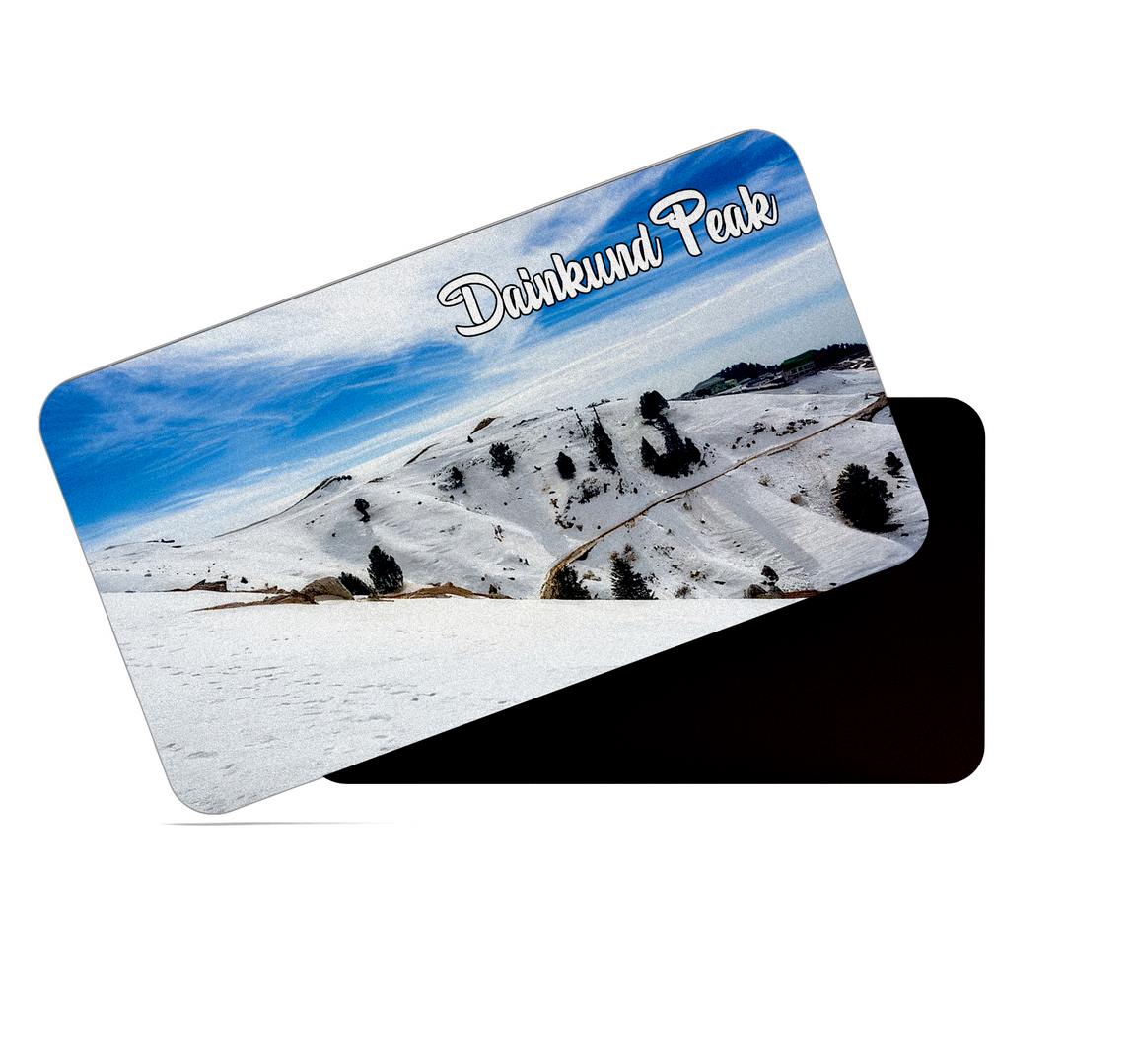 dhcrafts Multicolor Himachal Pradesh Dainkund Peak Design Rectangular Rubber Matte Finish Fridge Magnet / Magnetic Card Pack of 1 (8.6cm x 5.4cm)