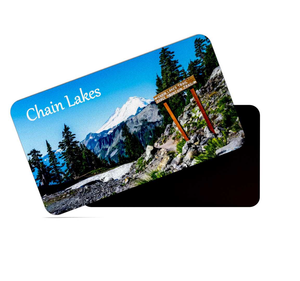 dhcrafts Multicolor Chain Lake Design Rectangular Rubber Matte Finish Fridge Magnet / Magnetic Card Pack of 1 (8.6cm x 5.4cm)