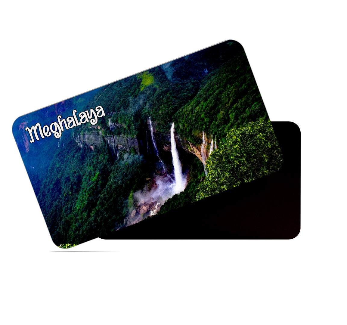 dhcrafts Multicolor Meghalaya Design Rectangular Rubber Matte Finish Fridge Magnet / Magnetic Card Pack of 1 (8.6cm x 5.4cm)