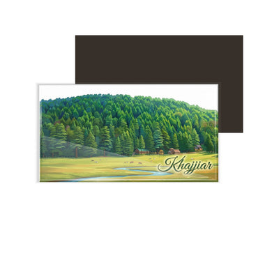 dhcrafts Multicolor Himachal Pradesh Khajjiar Design Rectangular Fridge Magnet Pack of 1 (8.6cm x 5.4cm)