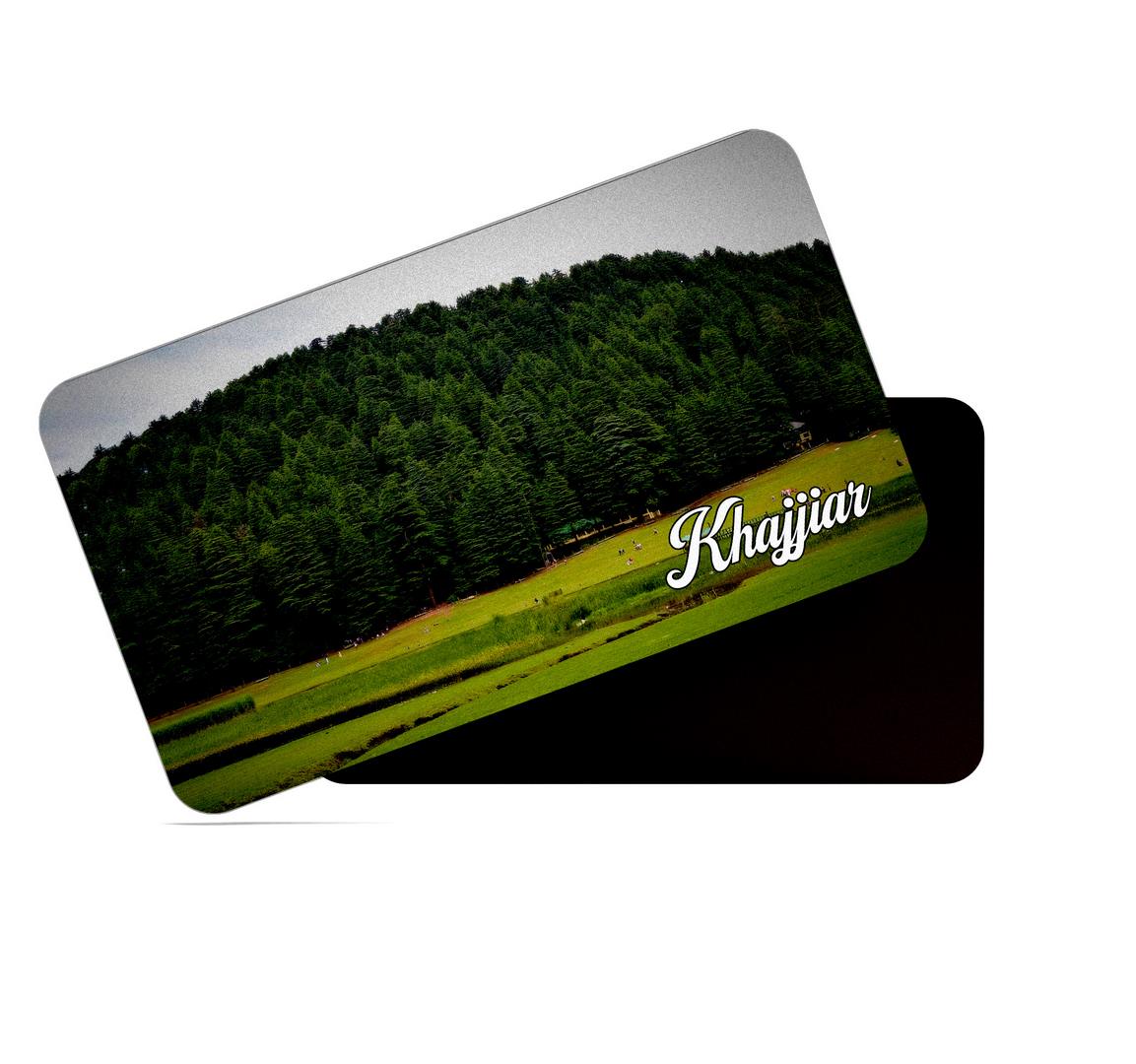 dhcrafts Multicolor Himachal Pradesh Khajjiar Design Rectangular Rubber Matte Finish Fridge Magnet / Magnetic Card Pack of 1 (8.6cm x 5.4cm)