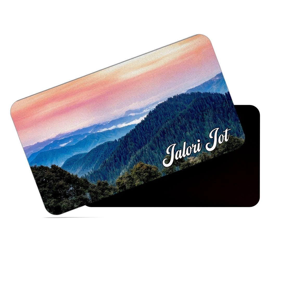 dhcrafts Multicolor Himachal Pradesh Jalori Jot Design Rectangular Rubber Matte Finish Fridge Magnet / Magnetic Card Pack of 1 (8.6cm x 5.4cm)