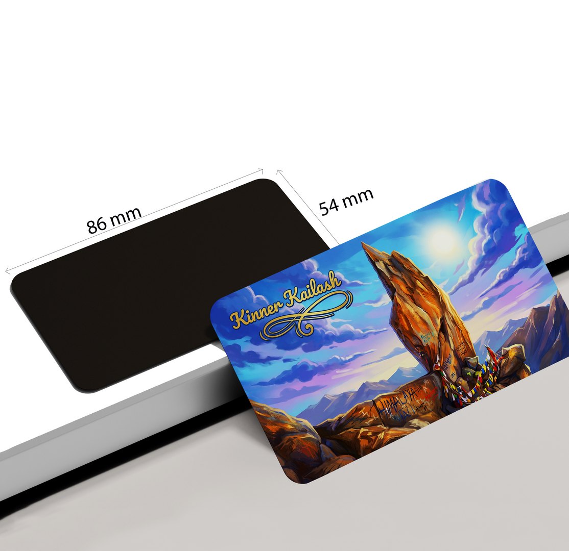 dhcrafts Multicolor Himachal Pradesh Kinner Kailash Design Rectangular Fridge Magnet Pack of 1 (8.6cm x 5.4cm)