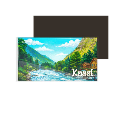 dhcrafts Multicolor Himachal Pradesh Kasol Design Rectangular Fridge Magnet Pack of 1 (8.6cm x 5.4cm)