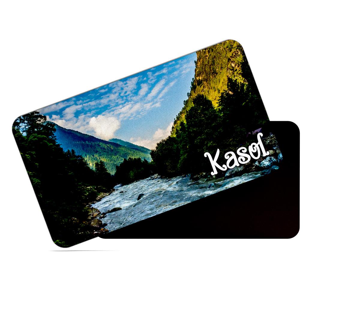 dhcrafts Multicolor Himachal Pradesh Kasol Design Rectangular Rubber Matte Finish Fridge Magnet / Magnetic Card Pack of 1 (8.6cm x 5.4cm)