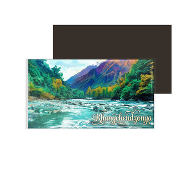 dhcrafts Rectangular Fridge Magnet Multicolor Sikkim Khangchendzonga Design Pack of 1 (8.6cm x 5.4cm)