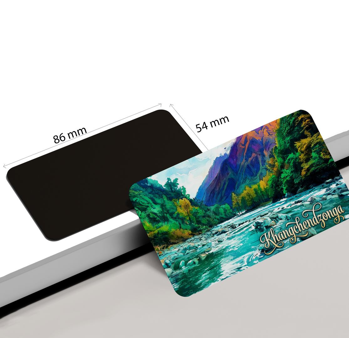 dhcrafts Rectangular Fridge Magnet Multicolor Sikkim Khangchendzonga Design Pack of 1 (8.6cm x 5.4cm)