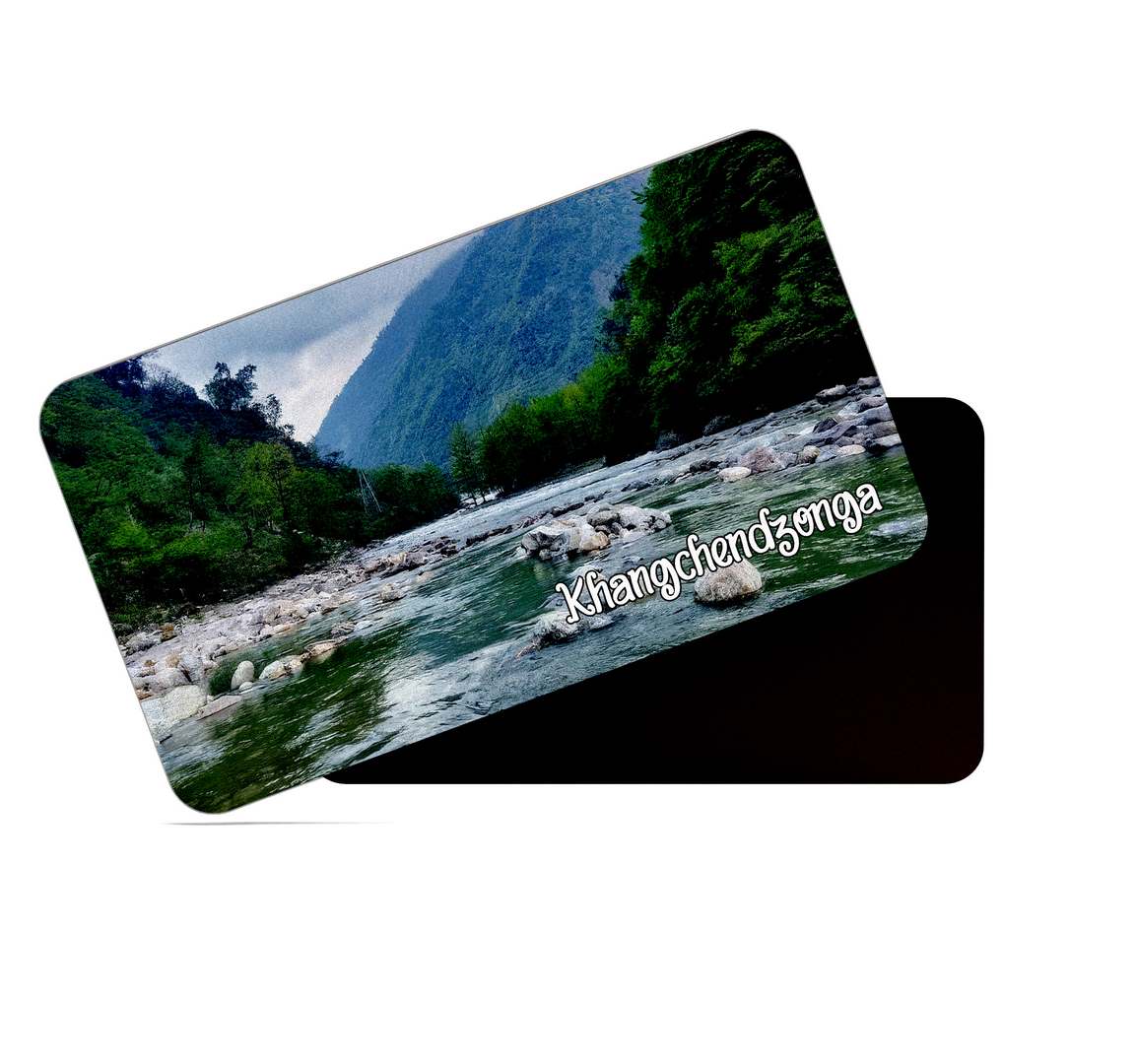 dhcrafts Multicolor Sikkim Khangchendzonga Design Rectangular Rubber Matte Finish Fridge Magnet / Magnetic Card Pack of 1 (8.6cm x 5.4cm)