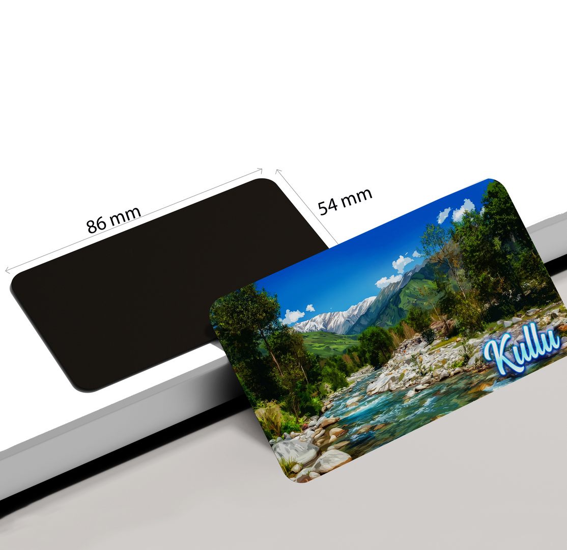 dhcrafts Multicolor Himachal Pradesh Kullu Design Rectangular Fridge Magnet Pack of 1 (8.6cm x 5.4cm)