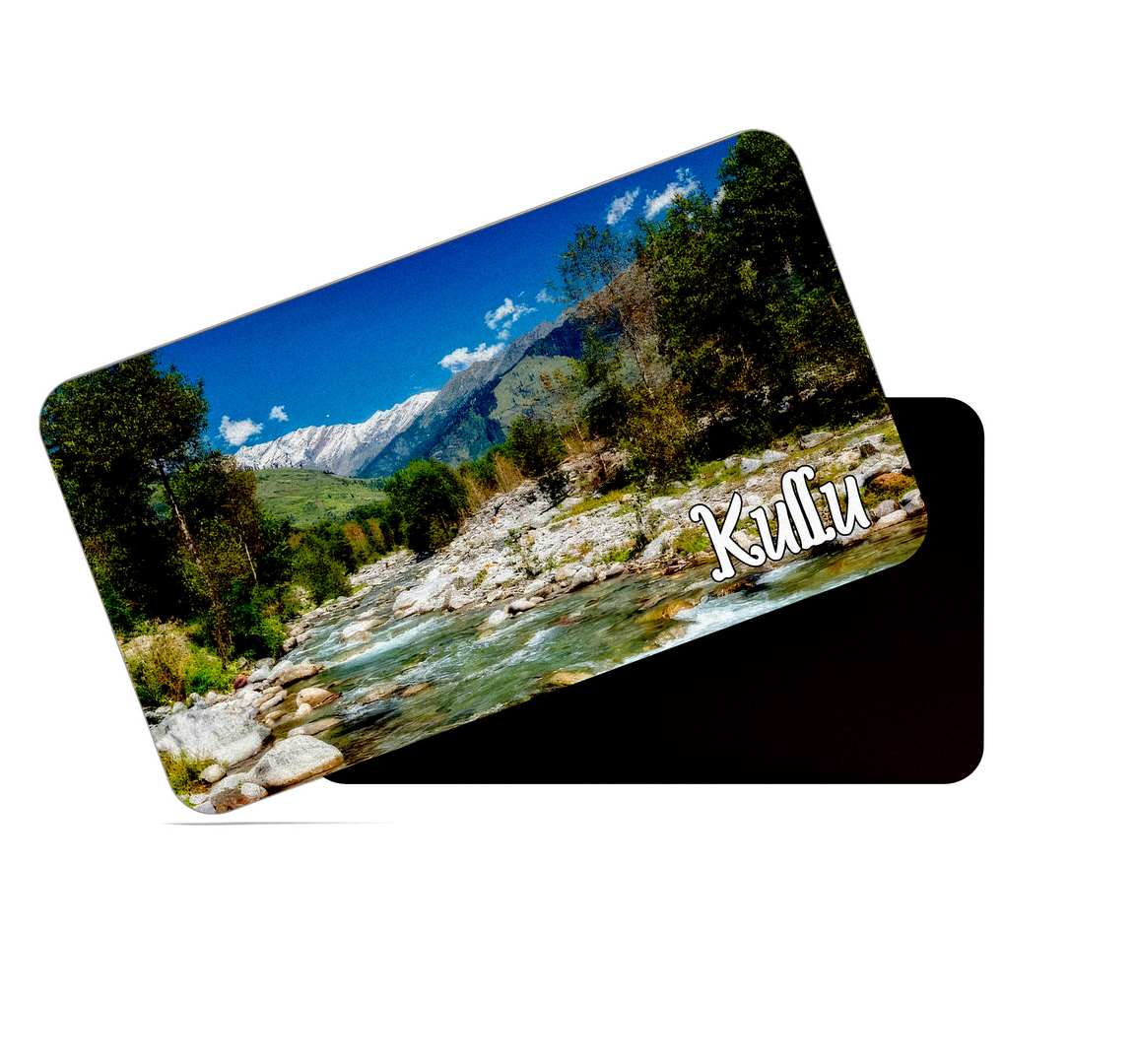 dhcrafts Multicolor Himachal Pradesh Kullu Design Rectangular Rubber Matte Finish Fridge Magnet / Magnetic Card Pack of 1 (8.6cm x 5.4cm)