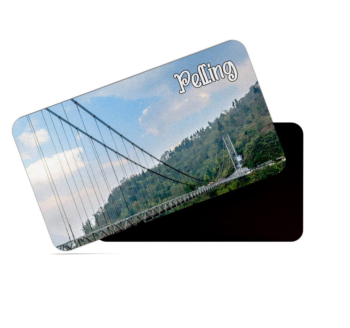dhcrafts Multicolor Sikkim Pelling Design Rectangular Rubber Matte Finish Fridge Magnet / Magnetic Card Pack of 1 (8.6cm x 5.4cm)