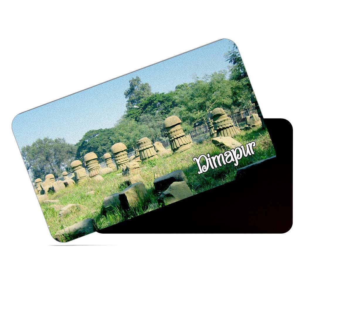 dhcrafts Multicolor Nagaland Dimapur Design Rectangular Rubber Matte Finish Fridge Magnet / Magnetic Card Pack of 1 (8.6cm x 5.4cm)