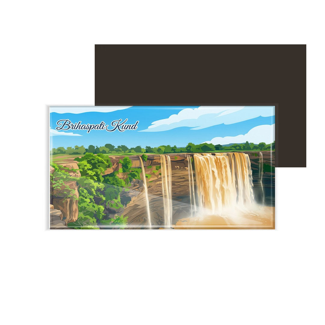 dhcrafts Multicolor Madhya Pradesh Brihaspati Kund Design Rectangular Fridge Magnet Pack of 1 (8.6cm x 5.4cm)