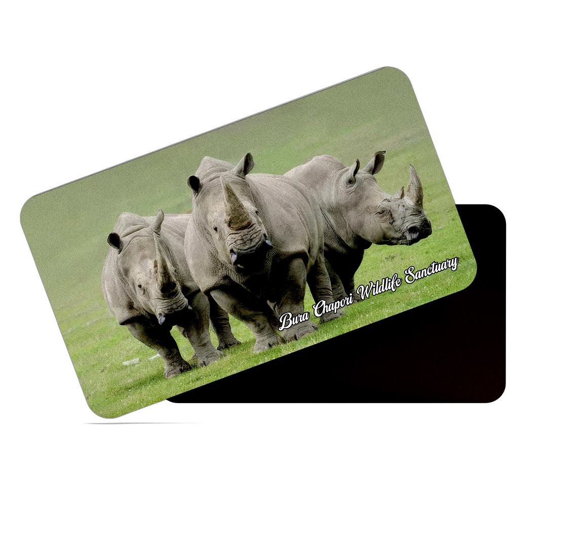 dhcrafts Multicolor Assam Bura Chapori Wildlife Santuary Design Rectangular Rubber Matte Finish Fridge Magnet / Magnetic Card Pack of 1 (8.6cm x 5.4cm)