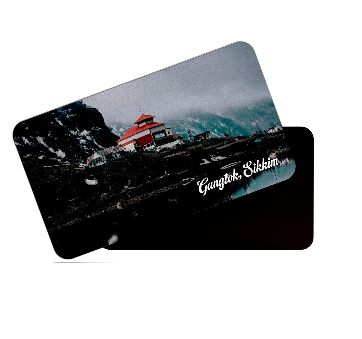 dhcrafts Multicolor Sikkim Gangtok Design Rectangular Rubber Matte Finish Fridge Magnet / Magnetic Card Pack of 1 (8.6cm x 5.4cm)