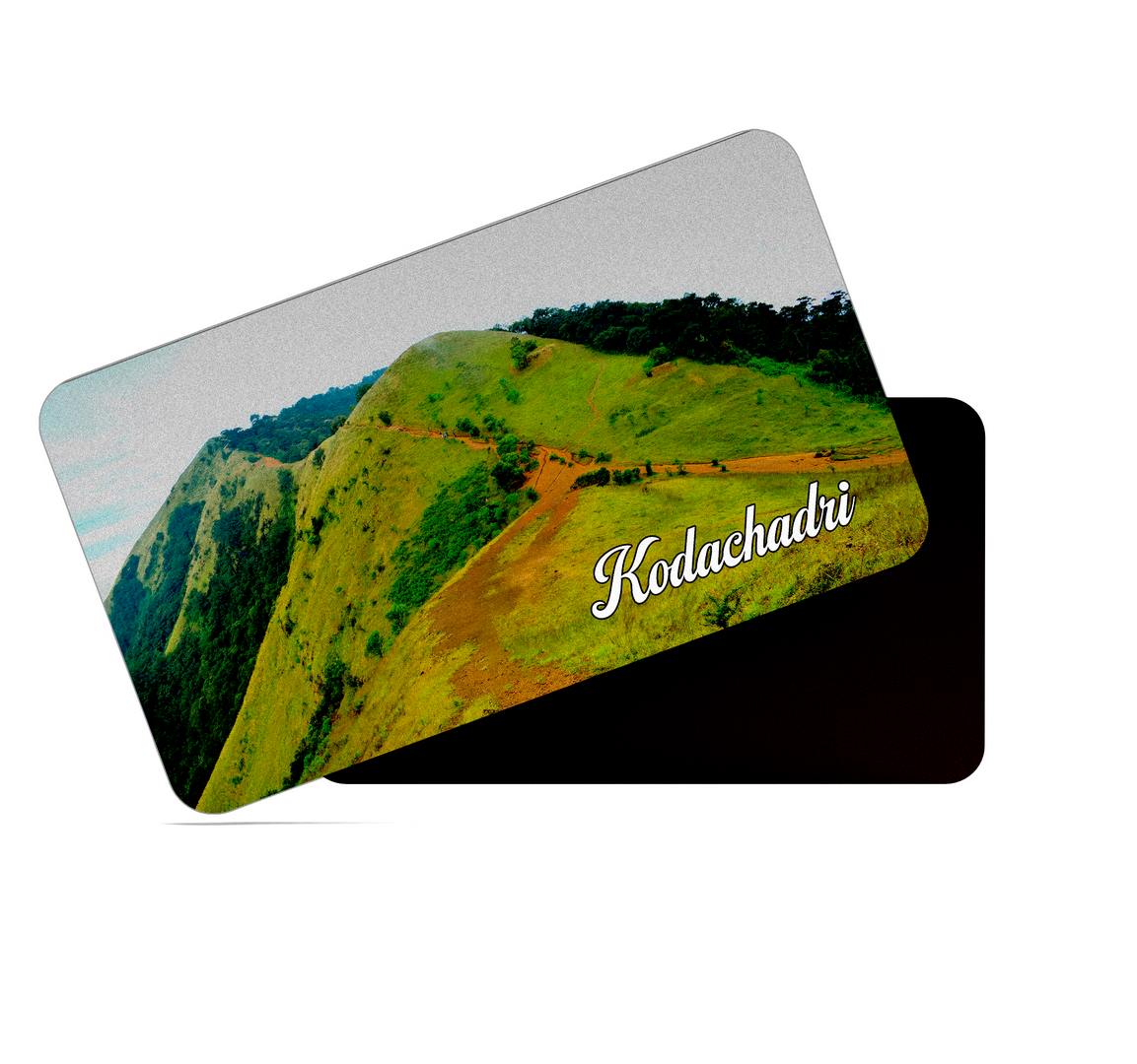 dhcrafts Multicolor Karnataka Kodachadri Design Rectangular Rubber Matte Finish Fridge Magnet / Magnetic Card Pack of 1 (8.6cm x 5.4cm)