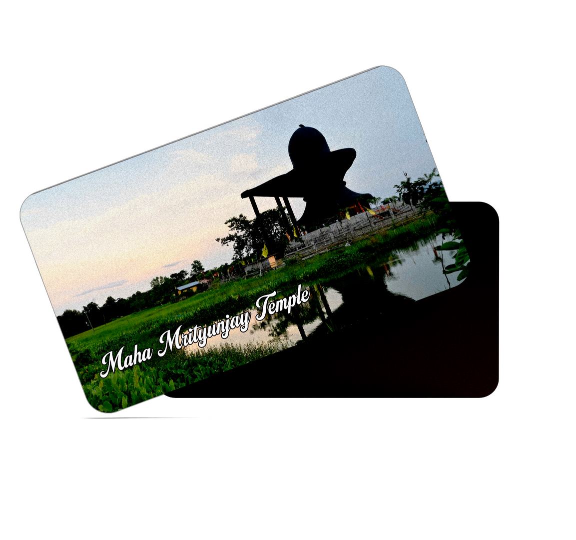 dhcrafts Multicolor Assam Maha Mrityunjay Temple Design Rectangular Rubber Matte Finish Fridge Magnet / Magnetic Card Pack of 1 (8.6cm x 5.4cm)