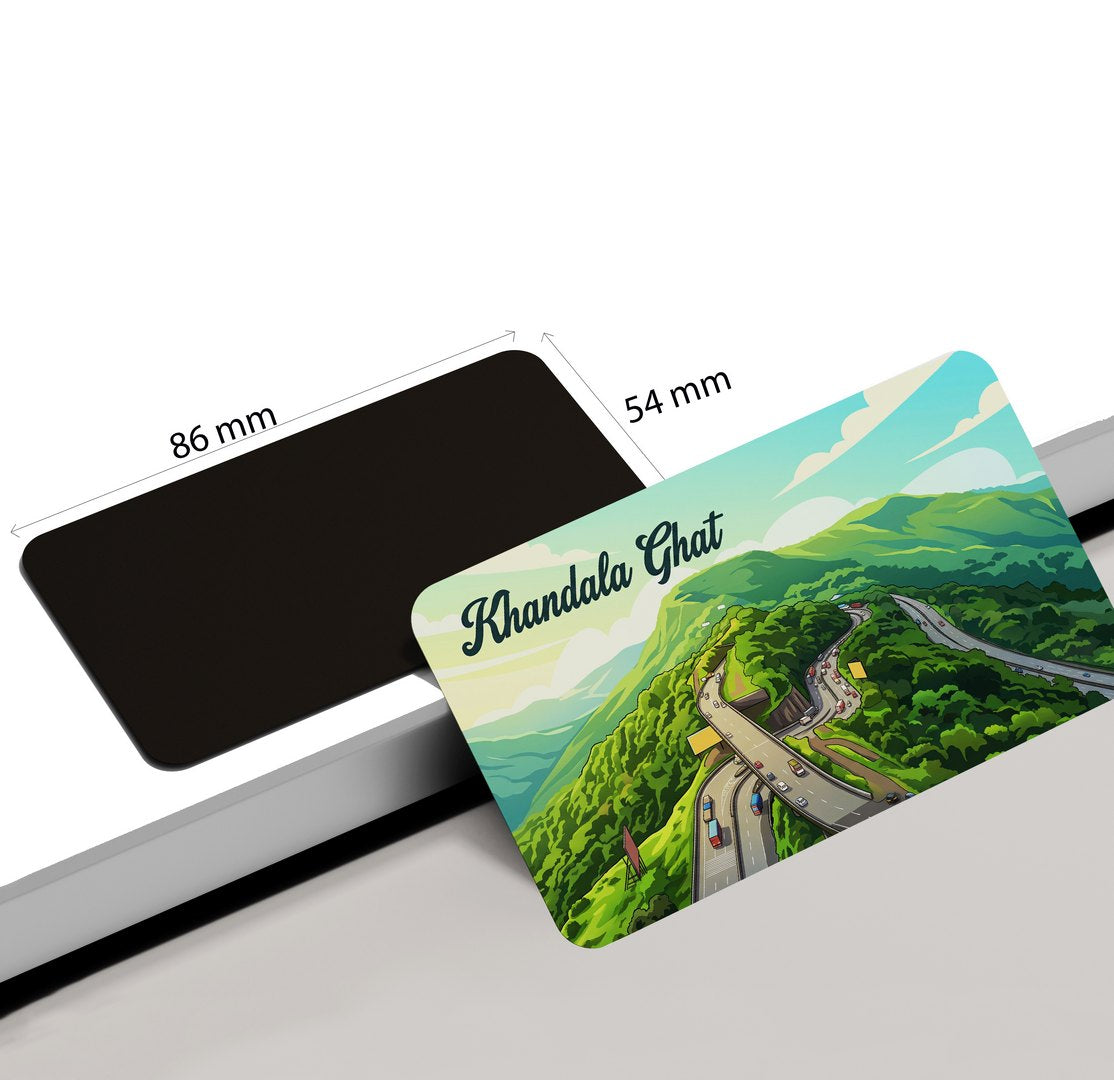 dhcrafts Multicolor Maharashtra Khandala Ghat Design Rectangular Fridge Magnet Pack of 1 (8.6cm x 5.4cm)