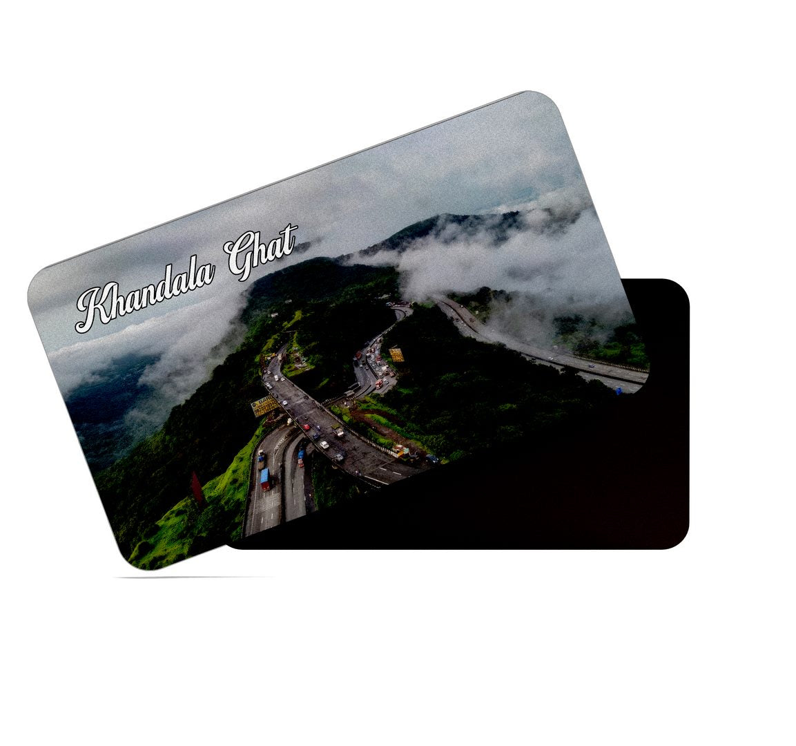 dhcrafts Multicolor Maharashtra Khandala Ghat Design Rectangular Rubber Matte Finish Fridge Magnet / Magnetic Card Pack of 1 (8.6cm x 5.4cm)