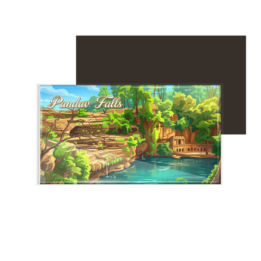dhcrafts Multicolor Madhya Pradesh Pandav Falls Design Rectangular Fridge Magnet Pack of 1 (8.6cm x 5.4cm)