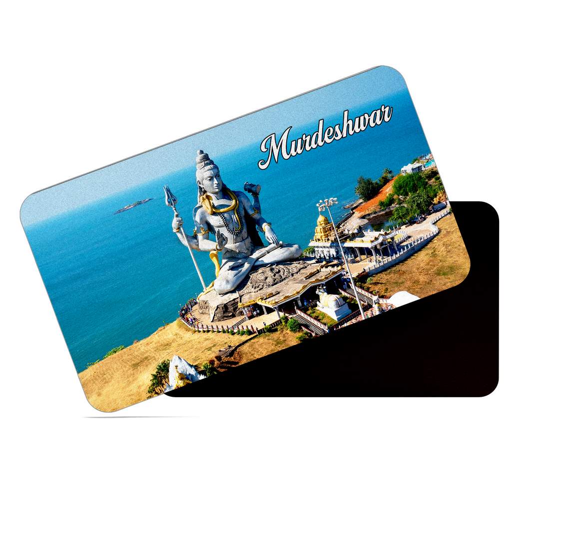 dhcrafts Multicolor Karnataka Murdeshwar D2 Design Rectangular Rubber Matte Finish Fridge Magnet / Magnetic Card Pack of 1 (8.6cm x 5.4cm)