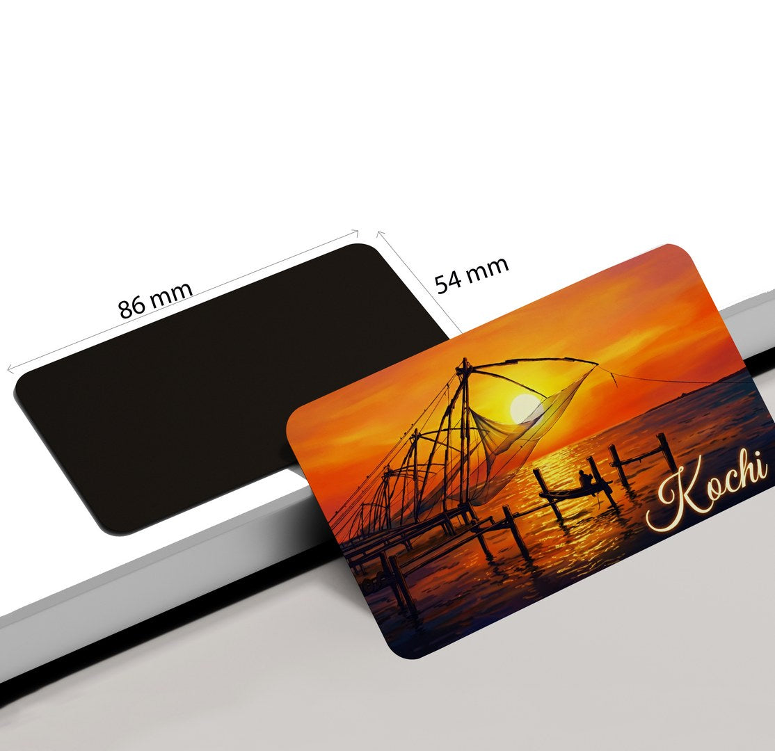 dhcrafts Multicolor Kerala Kochi Design Rectangular Fridge Magnet Pack of 1 (8.6cm x 5.4cm)