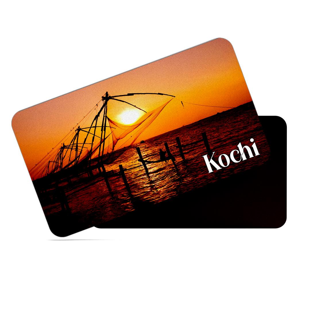 dhcrafts Multicolor kerala Kochi Fishnet Design Rectangular Rubber Matte Finish Fridge Magnet / Magnetic Card Pack of 1 (8.6cm x 5.4cm)