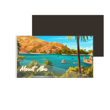 dhcrafts Multicolor Rajasthan Mount Abu D2 Design Rectangular Fridge Magnet Pack of 1 (8.6cm x 5.4cm)