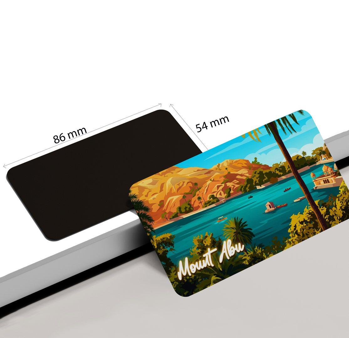 dhcrafts Multicolor Rajasthan Mount Abu D2 Design Rectangular Fridge Magnet Pack of 1 (8.6cm x 5.4cm)