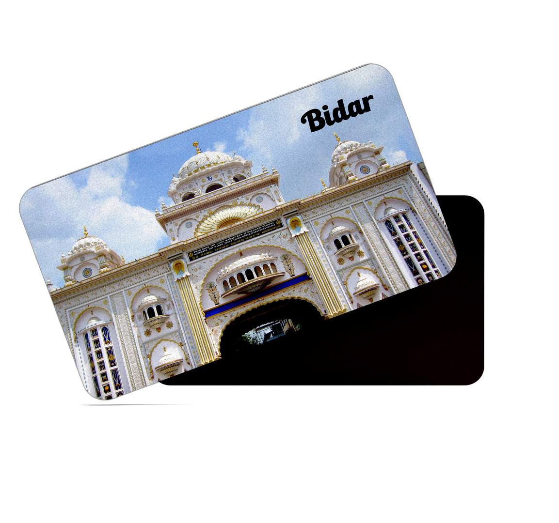 dhcrafts Multicolor Karnataka Bidar Design Rectangular Rubber Matte Finish Fridge Magnet / Magnetic Card Pack of 1 (8.6cm x 5.4cm)