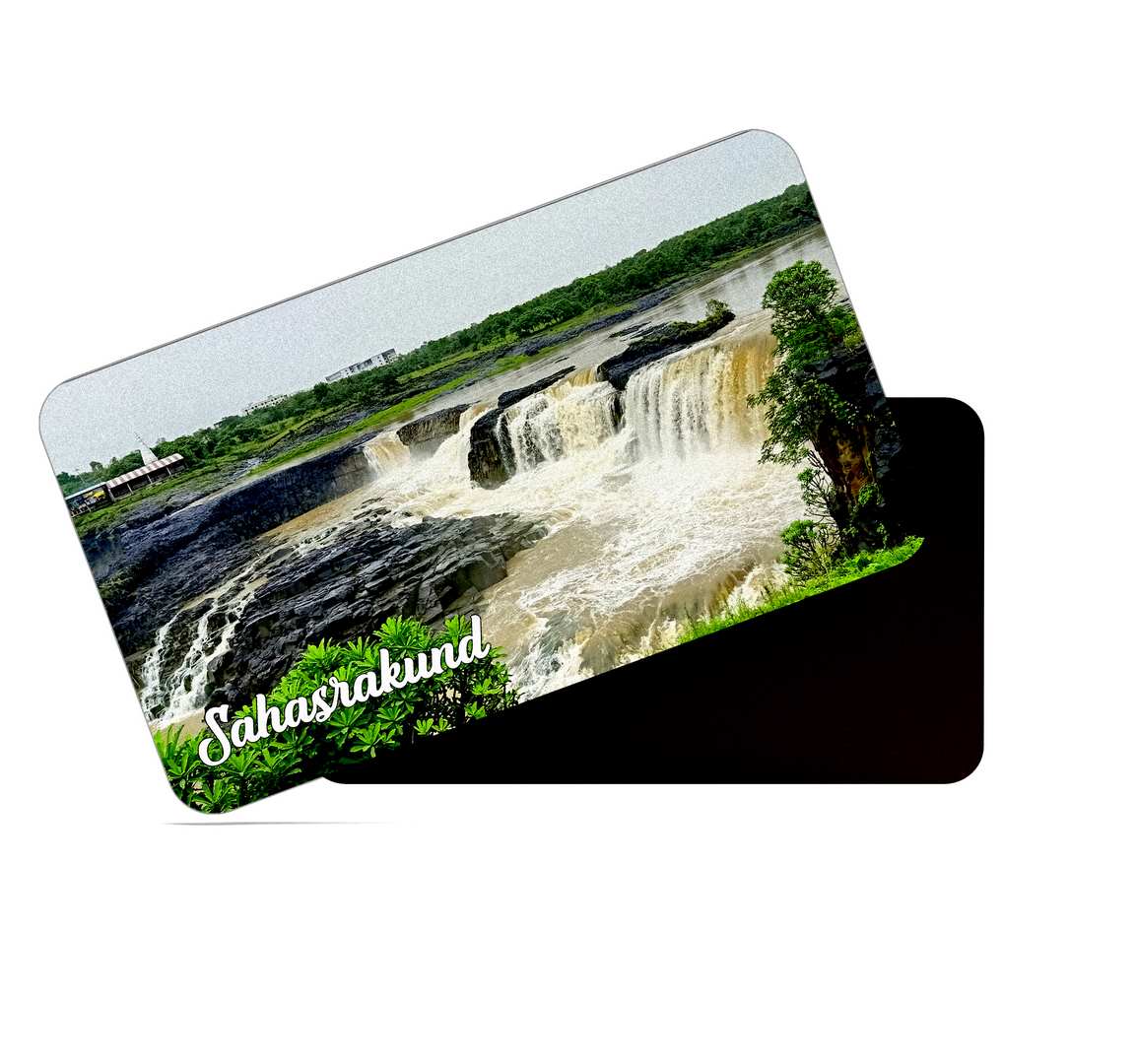 dhcrafts Multicolor Maharashtra Sahasrakund Design Rectangular Rubber Matte Finish Fridge Magnet / Magnetic Card Pack of 1 (8.6cm x 5.4cm)