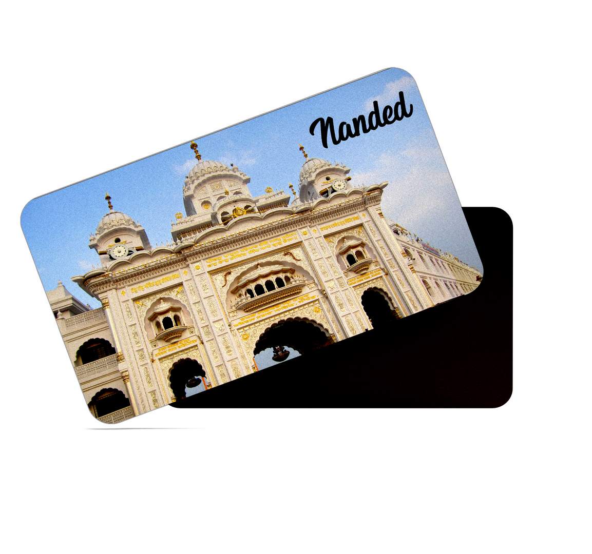 dhcrafts Multicolor Maharashtra Nanded Design Rectangular Rubber Matte Finish Fridge Magnet / Magnetic Card Pack of 1 (8.6cm x 5.4cm)