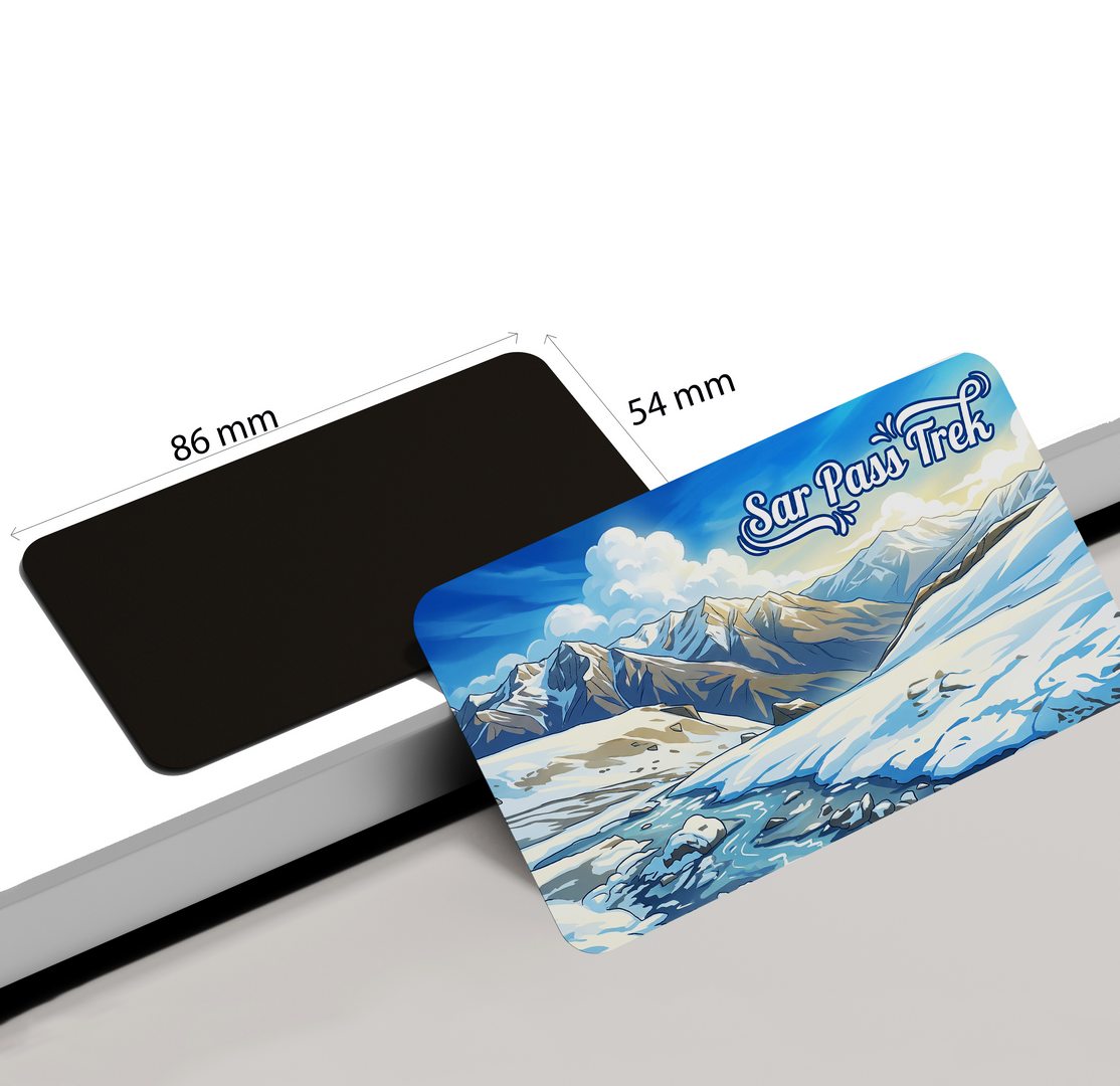 dhcrafts Multicolor Himachal Pradesh SAR Pass Trek Design Rectangular Fridge Magnet Pack of 1 (8.6cm x 5.4cm)