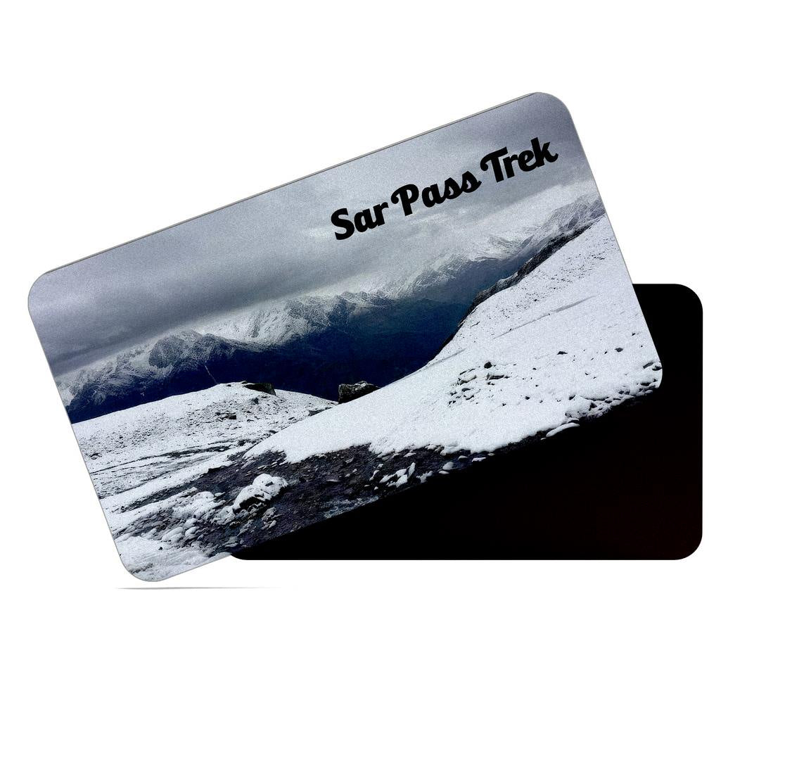 dhcrafts Multicolor Himachal Pradesh Sar Pass Trek Design Rectangular Rubber Matte Finish Fridge Magnet / Magnetic Card Pack of 1 (8.6cm x 5.4cm)
