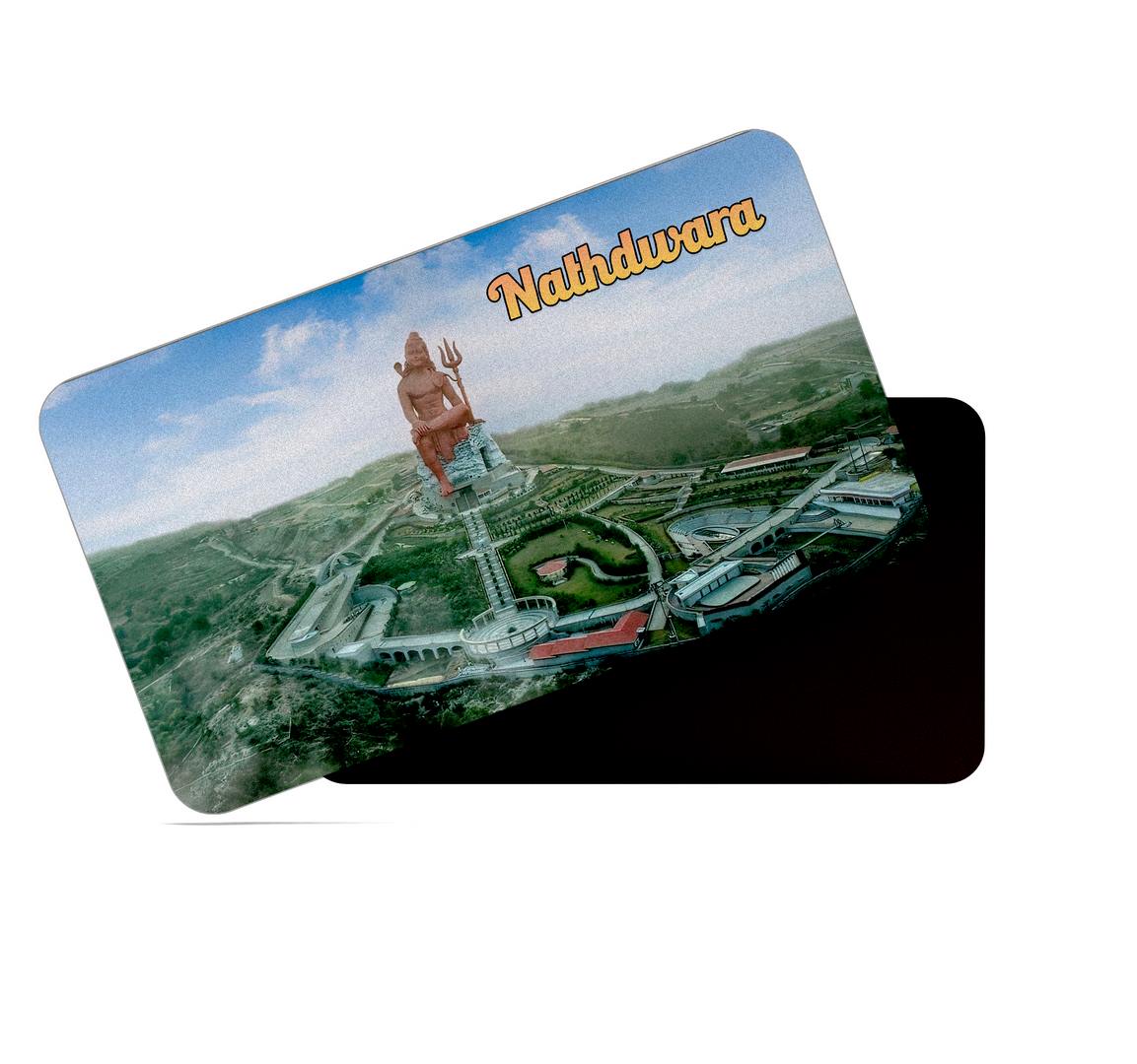 dhcrafts Multicolor Rajasthan Nathdwara Design Rectangular Rubber Matte Finish Fridge Magnet / Magnetic Card Pack of 1 (8.6cm x 5.4cm)