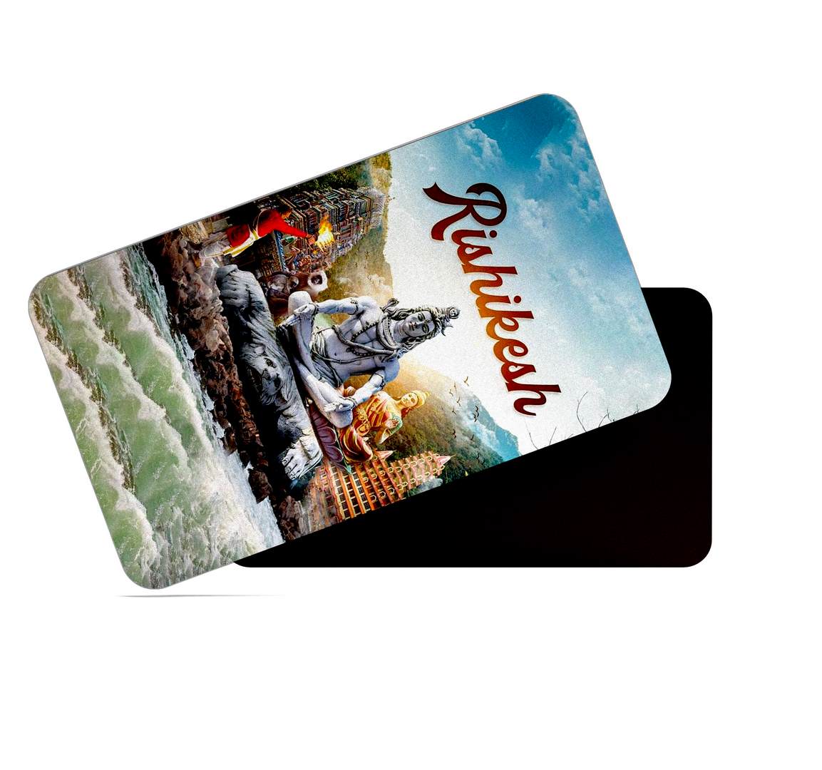 dhcrafts Multicolor Uttarakhand Rishikesh Design Rectangular Rubber Matte Finish Fridge Magnet / Magnetic Card Pack of 1 (8.6cm x 5.4cm)
