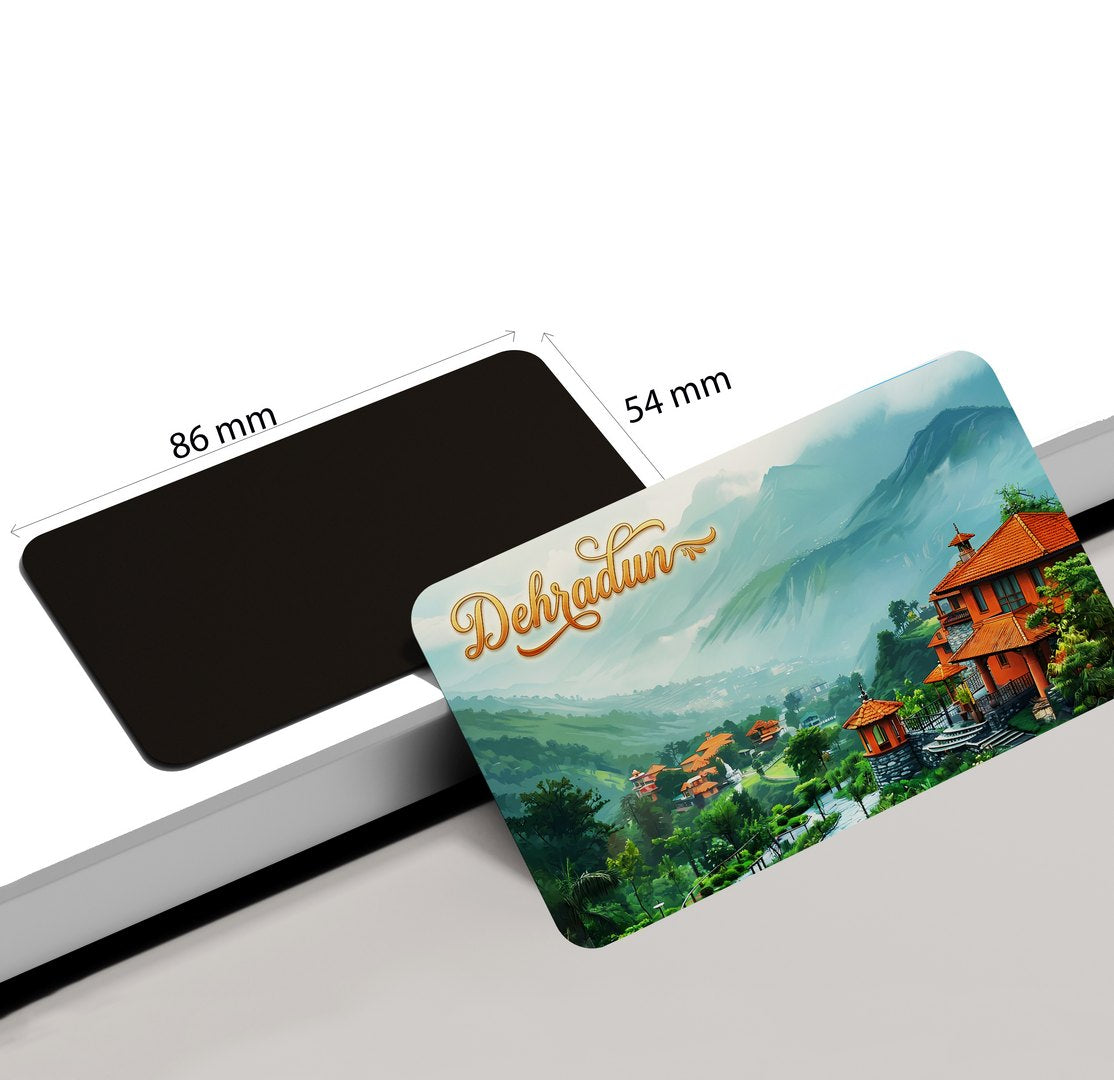 dhcrafts Multicolor Uttarakhand Dehradun Design Rectangular Fridge Magnet Pack of 1 (8.6cm x 5.4cm)