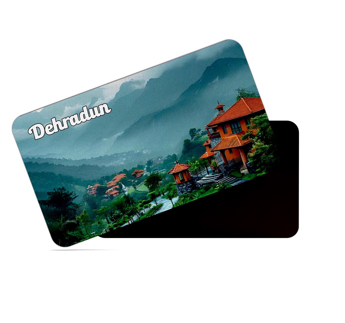 dhcrafts Multicolor Uttarakhand Dehradun Design Rectangular Rubber Matte Finish Fridge Magnet / Magnetic Card Pack of 1 (8.6cm x 5.4cm)