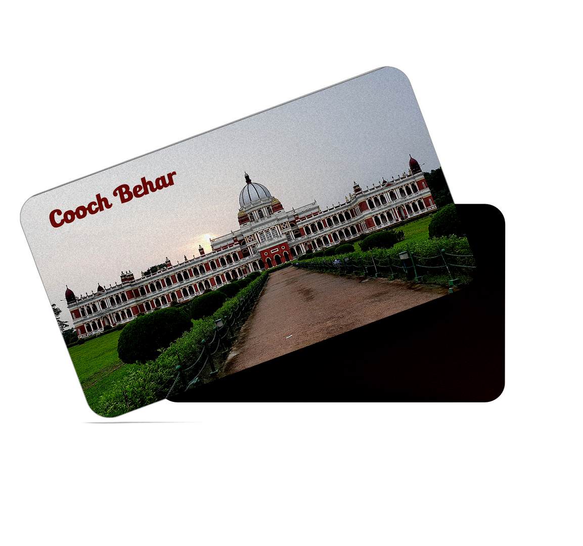 dhcrafts Multicolor West Bengal Coach Behar Design Rectangular Rubber Matte Finish Fridge Magnet / Magnetic Card Pack of 1 (8.6cm x 5.4cm)