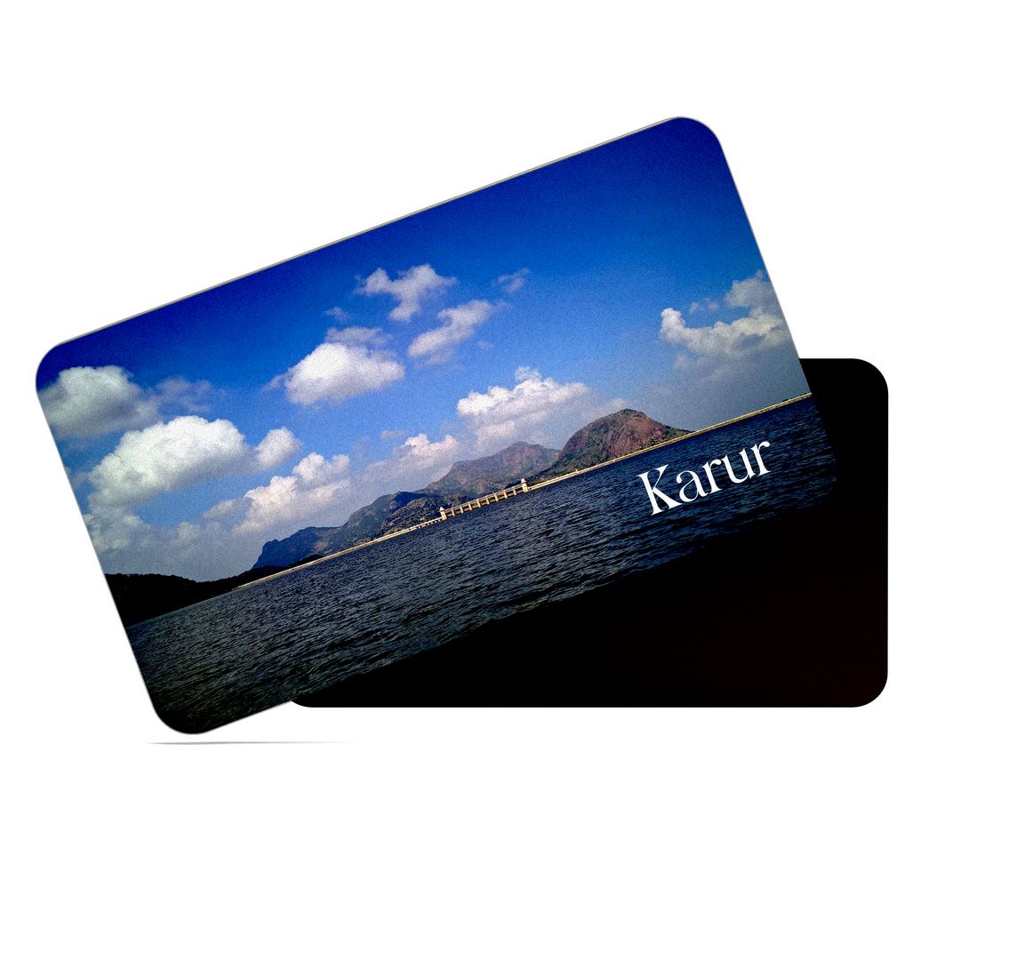 dhcrafts Multicolor Tamil Nadu Karur Design Rectangular Rubber Matte Finish Fridge Magnet / Magnetic Card Pack of 1 (8.6cm x 5.4cm)