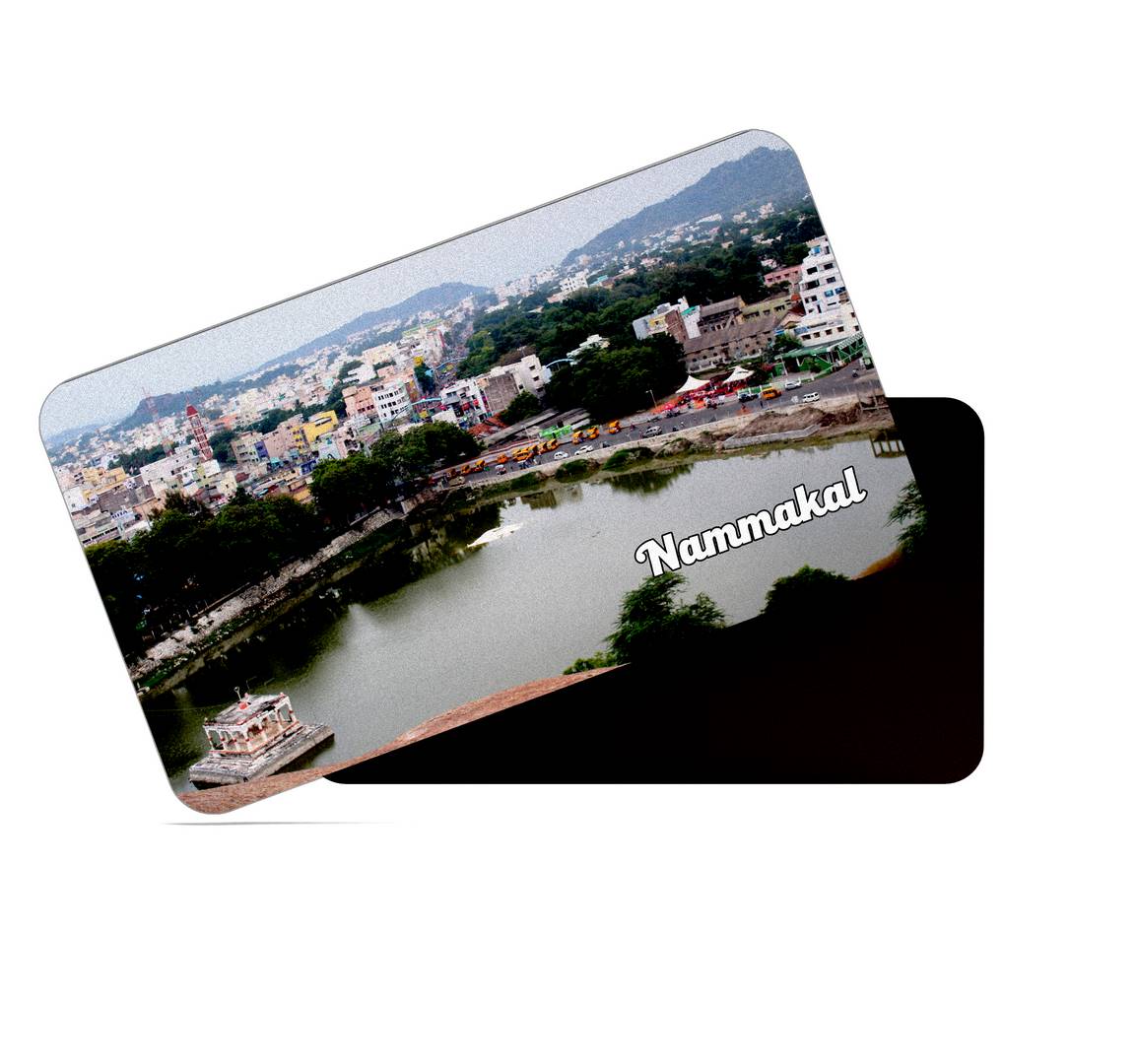 dhcrafts Multicolor Tamil Nadu Namakkal Design Rectangular Rubber Matte Finish Fridge Magnet / Magnetic Card Pack of 1 (8.6cm x 5.4cm)