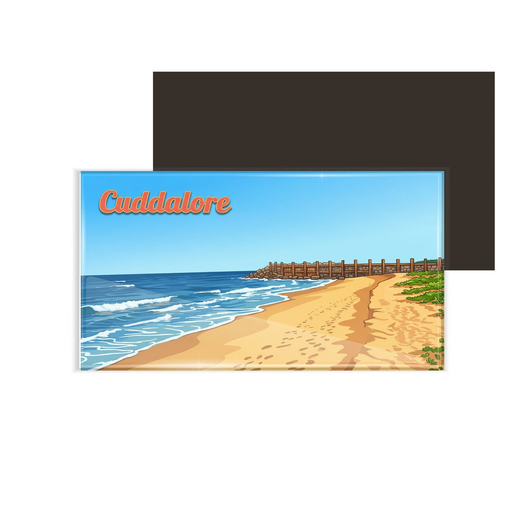 dhcrafts Multicolor Tamil Nadu Cuddalore Design Rectangular Fridge Magnet Pack of 1 (8.6cm x 5.4cm)