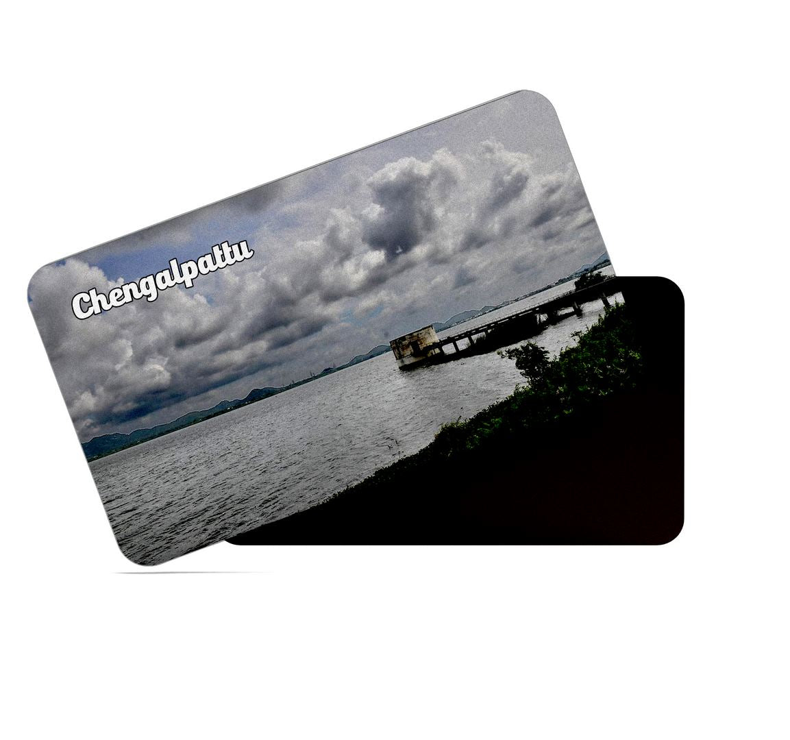 dhcrafts Multicolor Tamil Nadu Chengalpattu Design Rectangular Rubber Matte Finish Fridge Magnet / Magnetic Card Pack of 1 (8.6cm x 5.4cm)