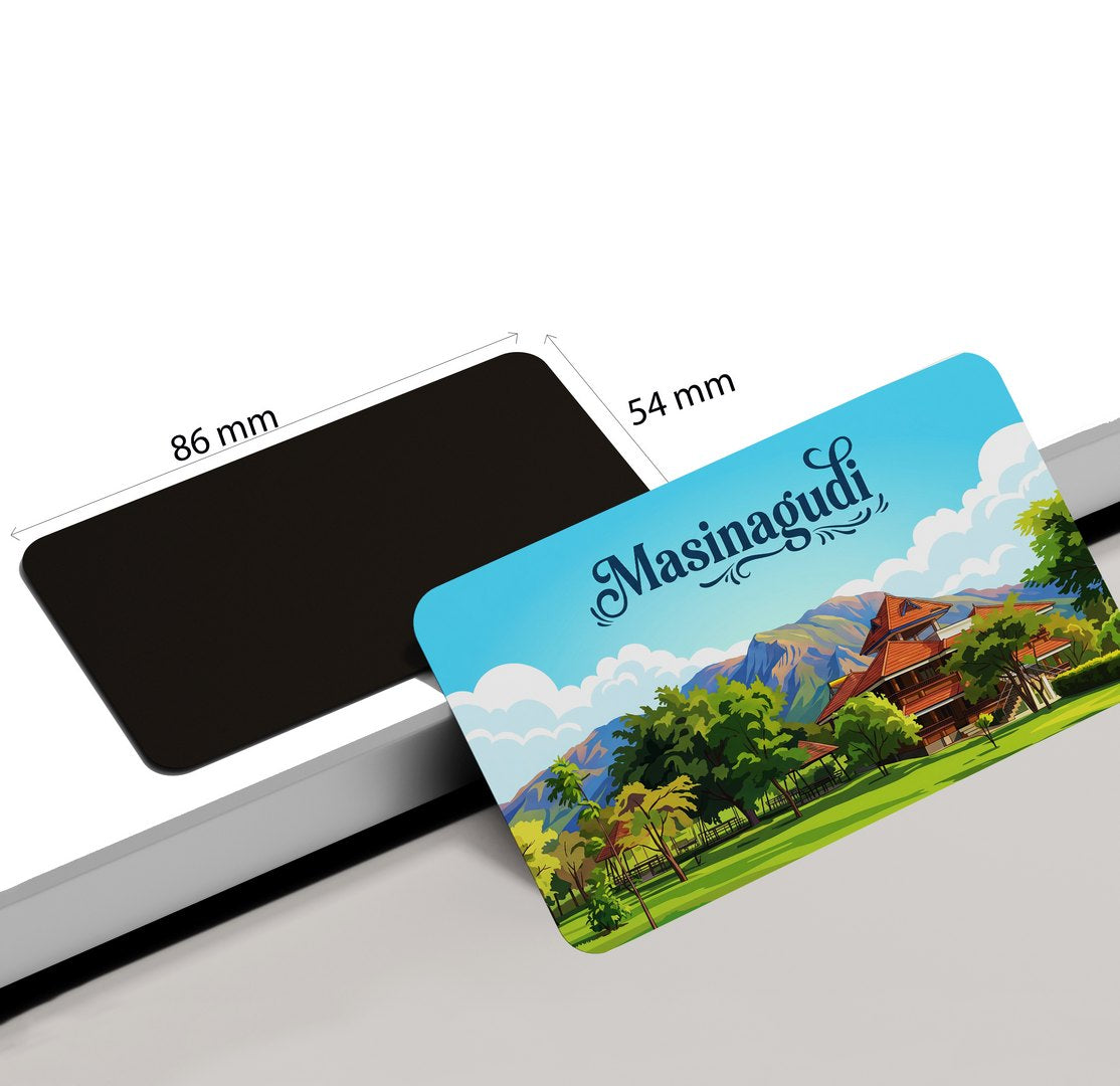 dhcrafts Multicolor Tamil Nadu Masinagudi Design Rectangular Fridge Magnet Pack of 1 (8.6cm x 5.4cm)